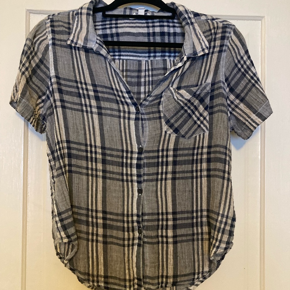 Lucky Brand Blue Checkered Top